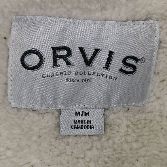 Orvis Mens Gray Brighton Sherpa Lined 14 Zip Pullover Sweater Medium - Picture 4 of 6